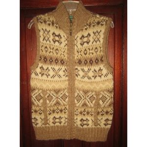Ralph Lauren Jeans Co. M Cardigan Sweater Vest Zip Indian Blanket Mohair Wool